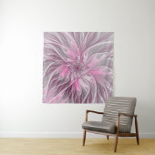 フラクタルピンクフラワードリーム、フローラファンタジーパターン タペストリー (インサイチュ)