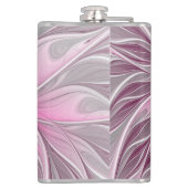 フラクタルピンクフラワードリーム、フローラファンタジーパターン フラスク (裏面)