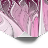 フラクタルピンクフラワードリーム、フローラファンタジーパターン ポスター (コーナー)