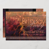 フラクタルファイアウェーブスバースデーパーティアート招待状 招待状 (正面/裏面)