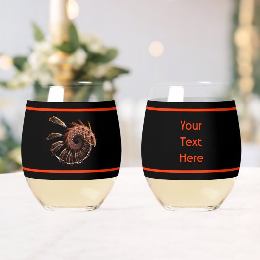 フラクタルファイアバード ステムなしワイングラス (インサイチュ (ウェディング))