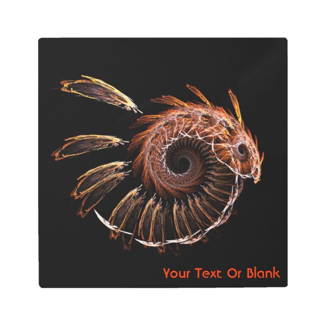 フラクタルファイアバード メタルプリント (正面)