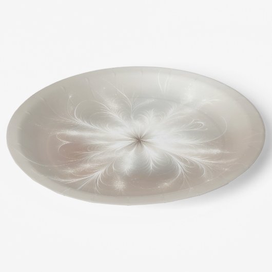 フラクタルファンシースノーフレーク ペーパープレート (アングル)