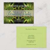 フラクタルフォレストミニ誕生日招待状 名刺 (正面/裏面)