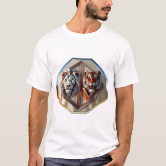 フラクタルフューリー：ライオン対虎 Tシャツ