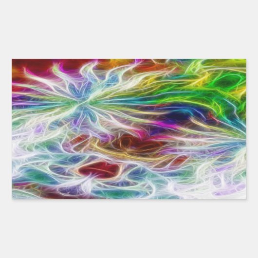 フラクタルフラワーシール 長方形シール (正面)