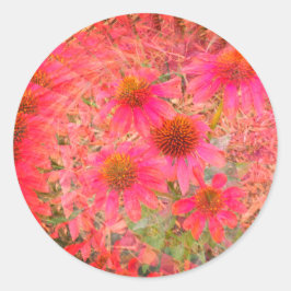 フラクタルフラワーステッカー ラウンドシール