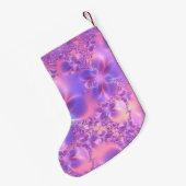 フラクタルフラワーパーソナライズされたクリスマスストッキング スモールクリスマスストッキング (裏面 (吊り時))