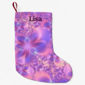 フラクタルフラワーパーソナライズされたクリスマスストッキング スモールクリスマスストッキング (正面)