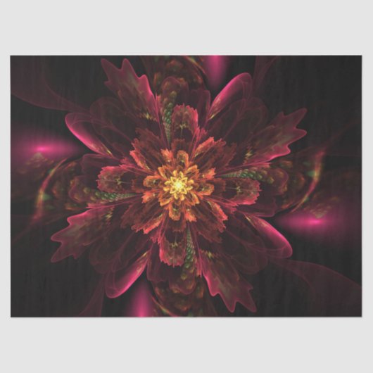 フラクタルフラワー抽象芸術22デクページティッシュペーパー 薄葉紙 (正面)