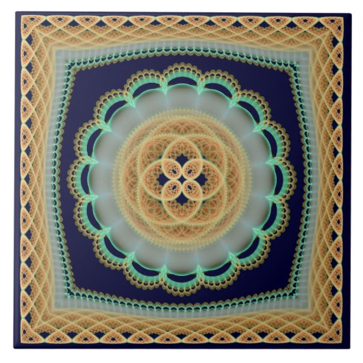 フラクタルフリリー明るい装飾 タイル (正面)