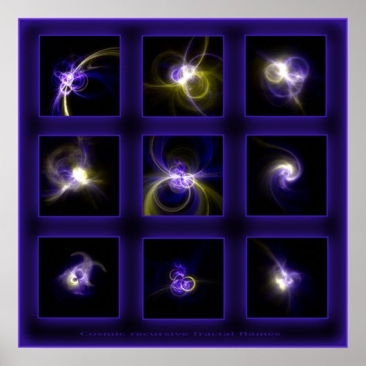 フラクタルフレイムコンポーネント-ブルー ポスター (正面)