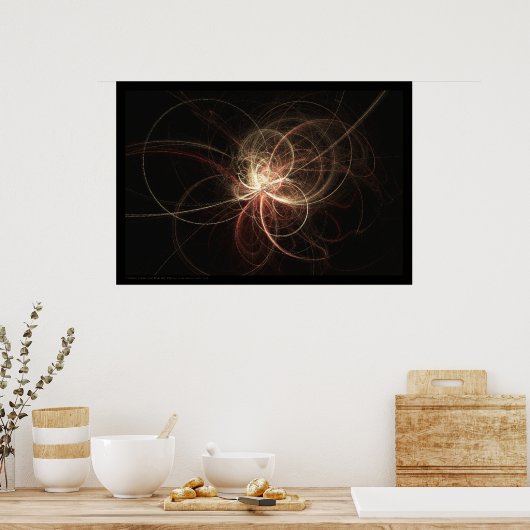 フラクタルフレーム:クリームライト ポスター (キッチン)