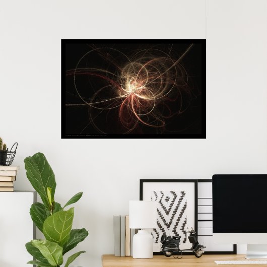 フラクタルフレーム:クリームライト ポスター (ホームオフィス)