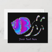 フラクタルブルーと紫色のカタツムリのシェル ポストカード (正面/裏面)