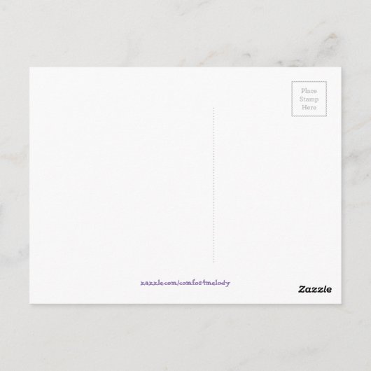 フラクタルブルーと紫色のカタツムリのシェル ポストカード (裏面)