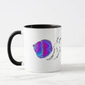 フラクタルブルーと紫色のカタツムリのシェル マグカップ (左)