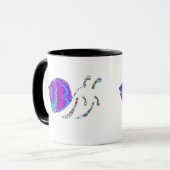 フラクタルブルーと紫色のカタツムリのシェル マグカップ (正面左)