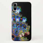 フラクタルマスクの黒い青を持つEPHEMERALレディ Case-Mate iPhoneケース (裏面)