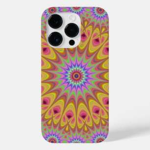 フラクタルマンダラフローラサイケデリックレトロ Case-Mate iPhone 14 PROケース