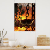 フラクタルメキシカニアファンタジープリント ポスター (キッチン)