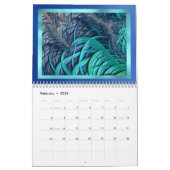 フラクタルモダンアート抽象芸術任意の年 カレンダー (2月 2026)