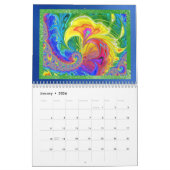 フラクタルモダンアート抽象芸術任意の年 カレンダー (1月 2026)