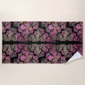 フラクタルモダンパターン ビーチタオル (正面)