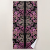 フラクタルモダンパターン ビーチタオル (正面)