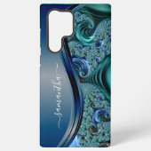 フラクタルモダンルブルー手書き名 SAMSUNG GALAXYケース (裏面)