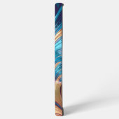 フラクタルモダンルブルー金ゴールド手書き名Case-Mat Samsung Galaxyケース (左側面)