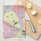 フラクタルライオンズタオル キッチンタオル (四つ折り)