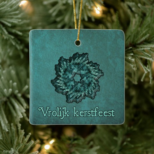 フラクタルリース- Vrolijk kerstfeest セラミックオーナメント (ツリー)