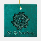 フラクタルリース- Vrolijk kerstfeest セラミックオーナメント (正面)