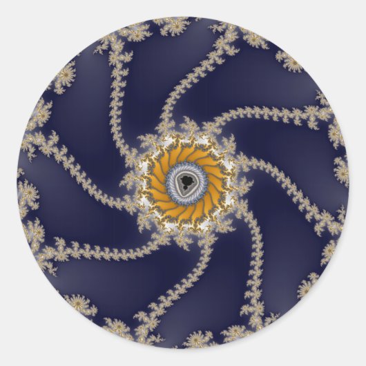 フラクタルリーフ – フラクタルステッカー ラウンドシール (正面)