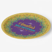 フラクタルレースパープルイエローバルミツワー ペーパープレート (アングル)