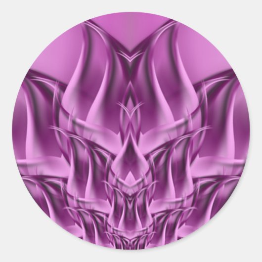 フラクタルロータスフラワー抽象芸術 ラウンドシール (正面)