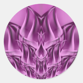 フラクタルロータスフラワー抽象芸術 ラウンドシール