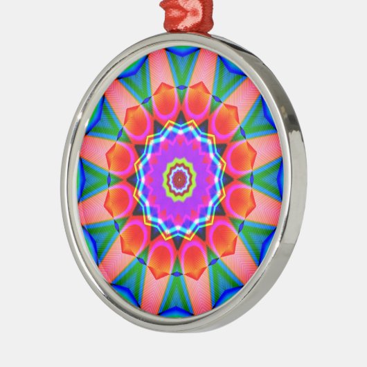 フラクタル万華鏡のように千変万化するパターン03 メタルオーナメント (左)