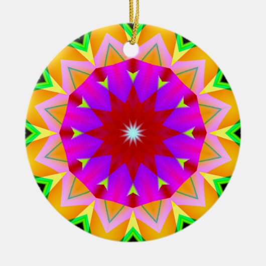 フラクタル万華鏡のように千変万化するパターン04 セラミックオーナメント (正面)