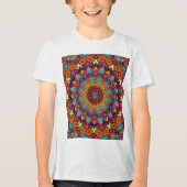 フラクタル万華鏡マンダラ模様-64351 トライブレンドＴシャツ (正面)