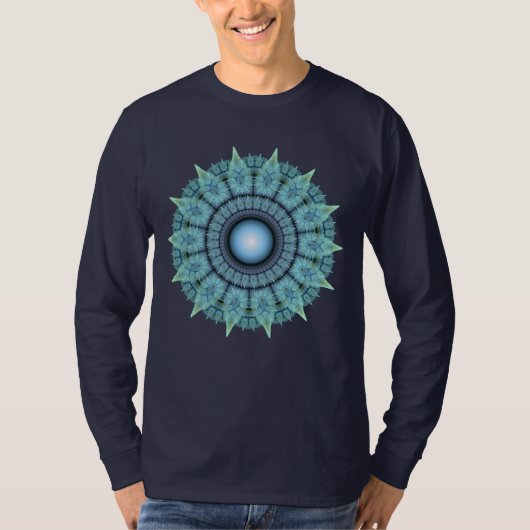 フラクタル光沢パターンの放射 Tシャツ (正面)