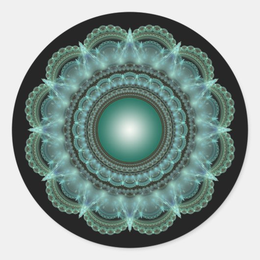 フラクタル光沢曼荼羅 ラウンドシール (正面)