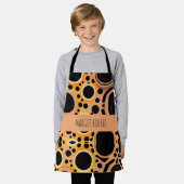 フラクタル円3D幾何学的パターン エプロン (着用した状態)