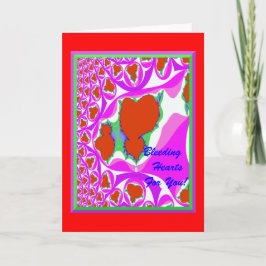 フラクタル出血ハートグリーティングカード カード