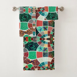 フラクタル効果が少ない画像の繰り返し バスタオルセット