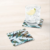 フラクタル北極迷彩 スクエアペーパーコースター (インサイチュ)