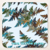 フラクタル北極迷彩 スクエアペーパーコースター (正面)