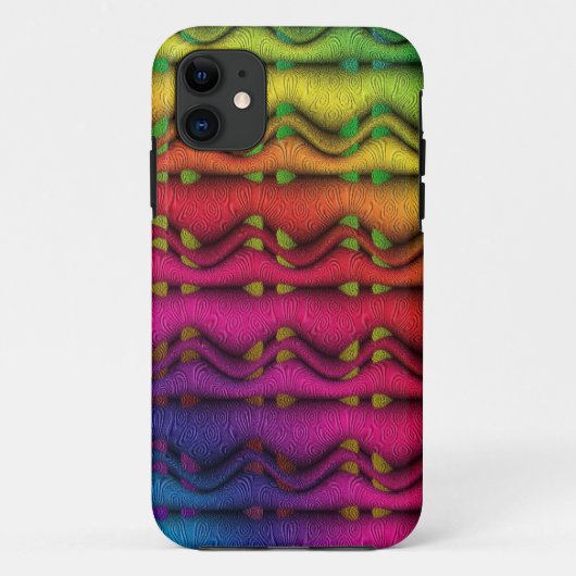 フラクタル合成 – 色付き波 Case-Mate iPhoneケース (裏面)