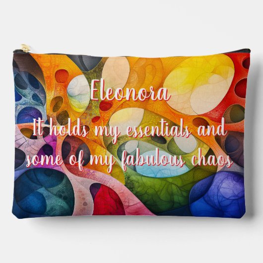 フラクタル宇宙 – 素晴らしいカオス大型パウチ アクセサリーポーチ (正面)